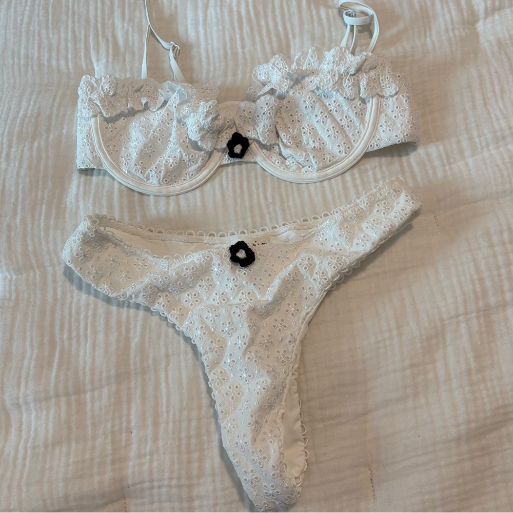 For love and lemons eyelet bikini top and bottoms
